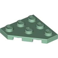 Wedge Plate 3 x 3 Cut Corner / Sand Green