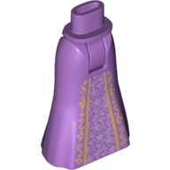 Lego Minidoll Hips and Full Length Skirt with Gold and Silver Intricate Details Print / Medium Lavender