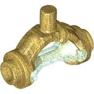 Weapon Hilt with Bar, Hourglass Opal Trans-Light Blue / Pearl Gold