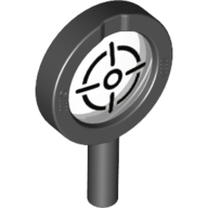 Lego Equipment Magnifying Glass with Thick Frame and Solid Handle with Trans-Clear Lens with Target Aim print / Black