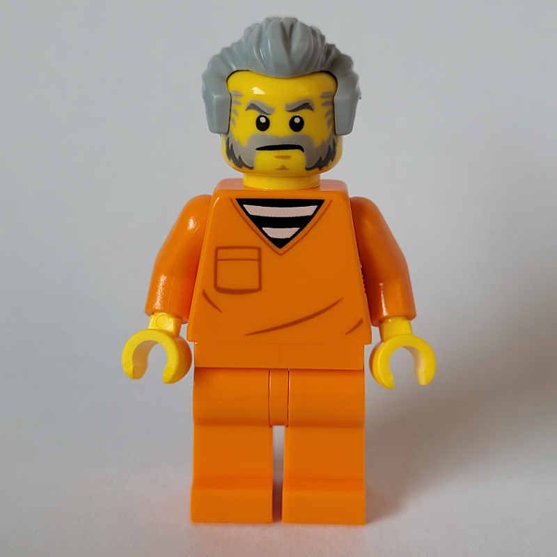 Lego Criminal, Orange Suit, Light Bluish Grey Hair