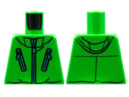 Torso Jacket, 3 Medium Azure Zippers Pattern / Bright Green