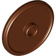 Lego Shield Round with Stud and Raised Rim [Plain] / Reddish Brown