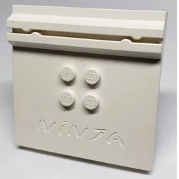 Plate Special 6 x 6 x 2/3 with 4 Studs and Embossed 'Ninja' / White