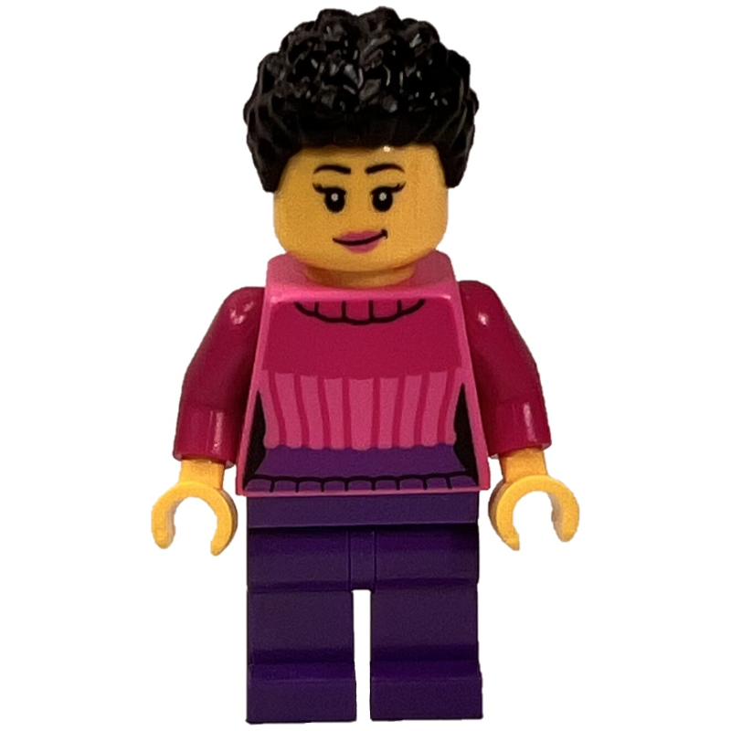 Lego Woman, Dark Pink Sweater, Dark Purple Legs