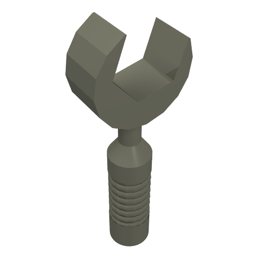 Lego Tool Wrench / Spanner Open End [6-Rib Handle] / Dark Gray