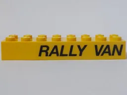 Brick 2 x 8 with 'RALLY VAN' Pattern Model Left Side (Sticker) - Set 5550