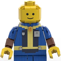Fallout Vault-Tec Vault Suit Minifigure - Up Scaled