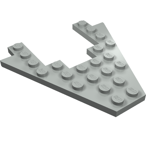Lego Wedge, Plate 8 x 8 with 4 x 4 Cutout / Light Gray