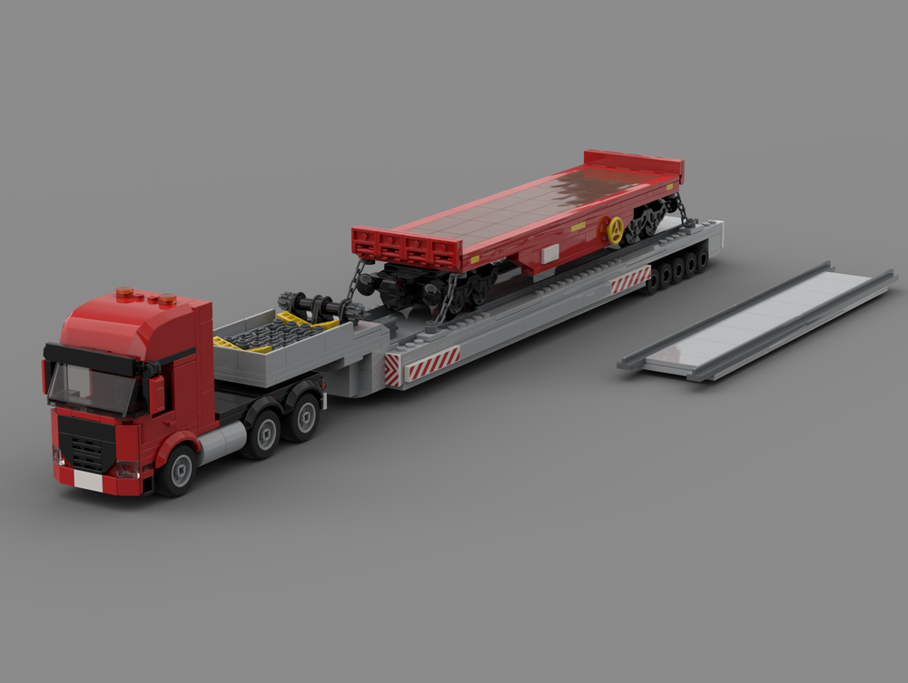 Lego SLT Heavy Truck Rail Schwertransport LKW Eisenbahn