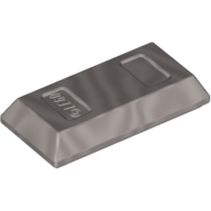 Lego Tile Special 1 x 2 with Sloped Walls AKA Money / Gold Bar [Ingot] / Flat Silver
