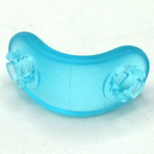 Lego Clikits Connector, L-Bent with 2 Pins / Trans-Light Blue