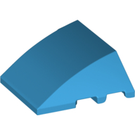 Lego Brick Wedged, Curved 4 x 3 No Studs [Plain] / Dark Azure