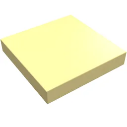 Tile 2 x 2 with Groove / Light Yellow