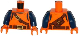 Torso Top with Belts, Bag on Back Pattern / Dark Blue Arms / Orange Hands