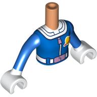 Lego Minidoll Torso Girl, Metal Pink/Dark Azure Bathing Suit, Dark Blue Trim / Nougat