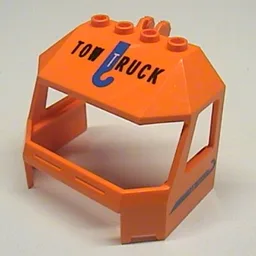 Windscreen 4 x 6 x 4 Cab with Hinge and 1 x 4 Bottom Cutout and Tow Truck Print / Orange