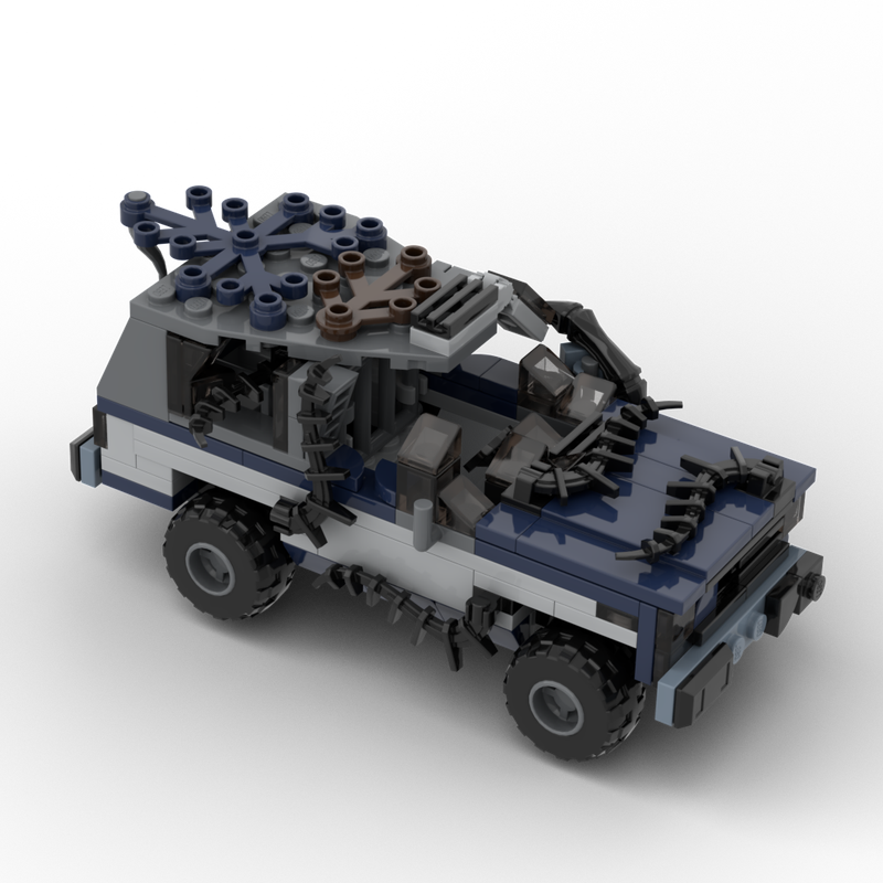 Lego Jim Hopper's Chevy K5 Blazer rotting away in The Upside Down