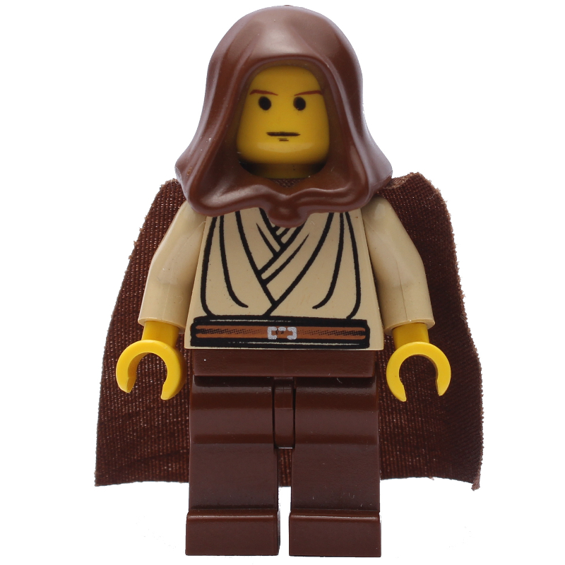 Lego Obi-Wan Kenobi, Padawan, Yellow Skin, Brown Hood and Cape