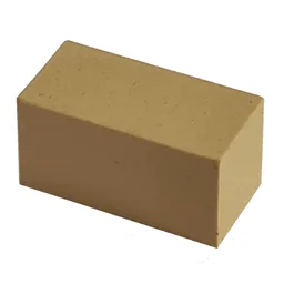 Modulex Tile 1 x 2 with Black Squares, Center Square Print, without Internal Supports / Modulex Light Yellow