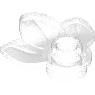 Plant, Plate 1 x 1 Round with 3 Leaves / Opal Trans-Clear
