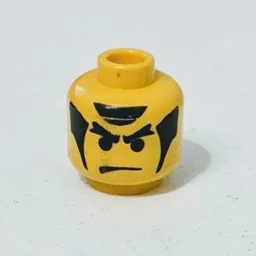 Minifig Head Ninja, Male, Angry Eyebrows and Sideburns Ninja Print [Blocked Open Stud] / Yellow