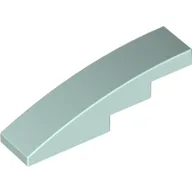 Brick Curved 4 x 1 No Studs [Stud Holder with Asymmetric Ridges] / Light Aqua