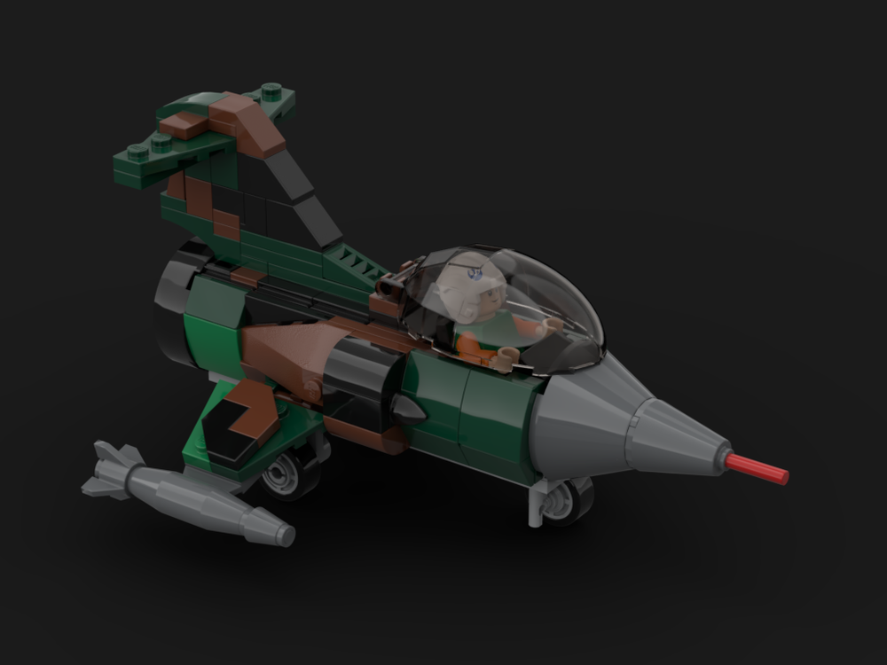 Lego F-104 starfighter woodland camo chibi scale jet