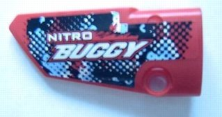 Lego Technic, Panel Fairing # 3 Small Smooth Long, Side A with 'NITRO BUGGY' Pattern (Sticker) - Set 8048