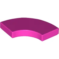 Tile 2 x 2 Curved, Macaroni / Dark Pink