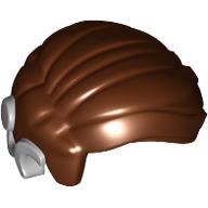 Lego Hair Short with Light Bluish Grey Cochlear Implant Pattern / Reddish Brown