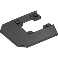 Lego Brick Wedged, Sloped 45° 6 x 6 Double / 33° [Train Roof End] / Black