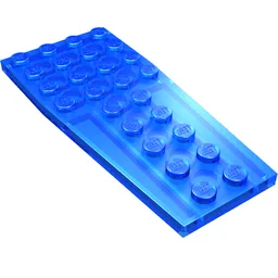 Wedge Plate 4 x 9 without Stud Notches / Trans-Dark Blue