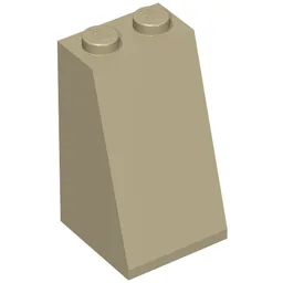 Brick Sloped 75° 2 x 2 x 3 [Solid Studs] / Dark Tan