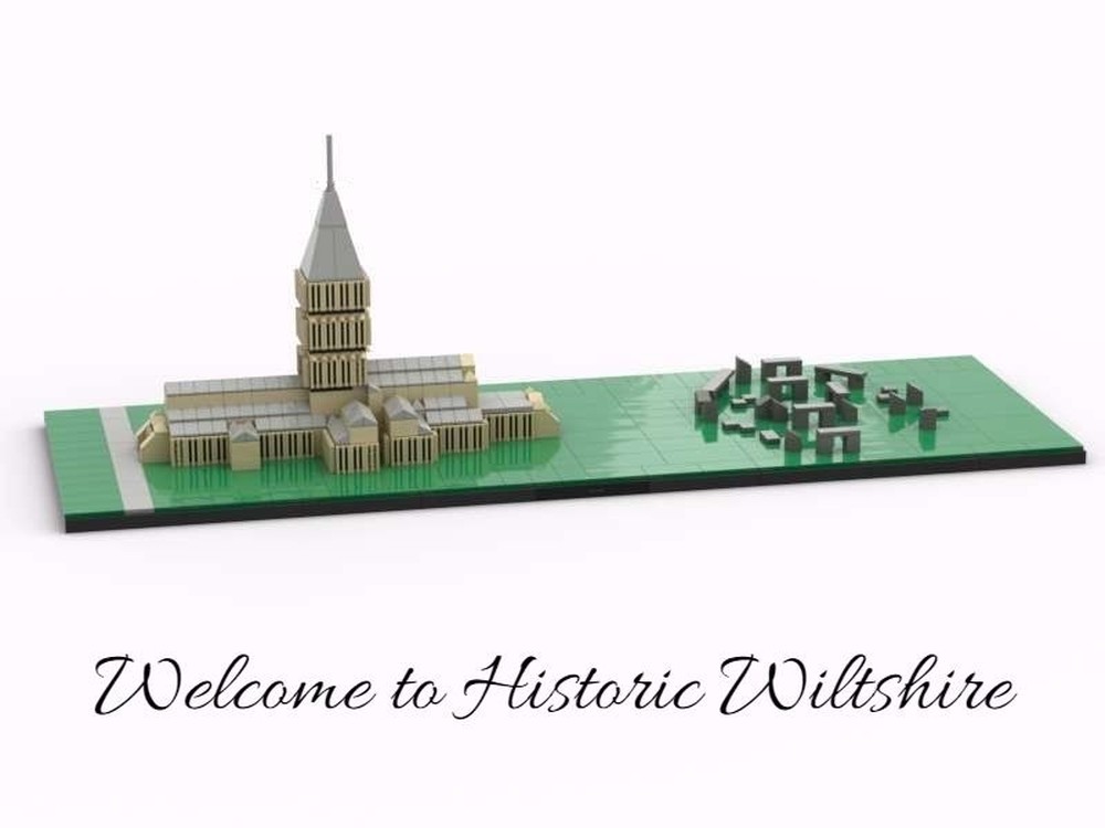 Lego Salisbury Cathedral & Stone Henge Architecture.
