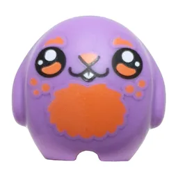 Pillow Plush Toy with Coral Chest, Teeth, Black Eyes Print / Medium Lavender