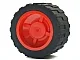 Wheel 18mm D. x 14mm with Black Tire 24 x 14 Shallow Tread (30285 / 30648) / Red