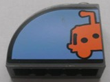 Lego Slope, Curved 3 x 1 x 2 with Hollow Stud and Bikini Bottom Express Left Half Pattern (Sticker) - Set 3830