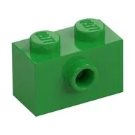 Brick Special 1 x 2 with 1 Center Stud on 1 Side, Bottom Stud Holder / Bright Green