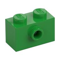 Lego Brick Special 1 x 2 with 1 Center Stud on 1 Side, Bottom Stud Holder / Bright Green