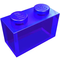 Brick 1 x 2 without Bottom Tube / Trans-Purple