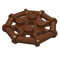Plate Special 2 x 2 with Bar Frame Octagonal / Reddish Brown