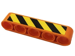 Technic, Liftarm Thick 1 x 5 with Black and Yellow Danger Stripes Pattern Model Right Side (Sticker) - Set 42128