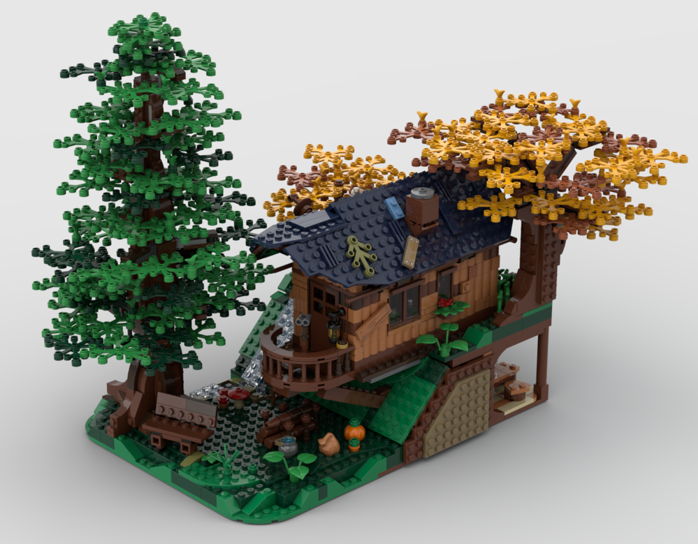 Lego 21318 Tree House Alternative Build / Hut with Secret Cave