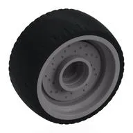 Wheel Rim 24 x 12 with Black Tyre / Flat Silver