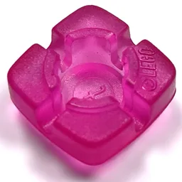Clikits Icon, Square 2 x 2 Small, with Hole [Frosted] / Trans-Dark Pink