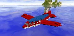 Passanger Plane White Red and Blue