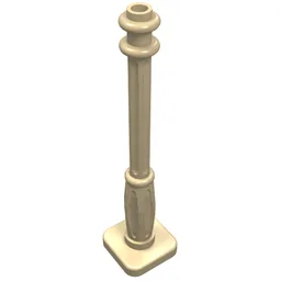 Lamp Post 2 x 2 x 7 with 6 Base Flutes / Tan