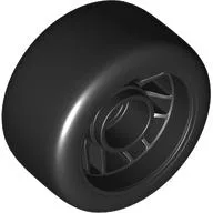 Wheel Rim 24 x 13.4 with Black Slick Tyre [Hard Rubber]