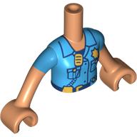 Lego Minidoll Torso Girl with Dark Azure Police Uniform, Badge, Radio print, Nougat Arms and Hands / Nougat